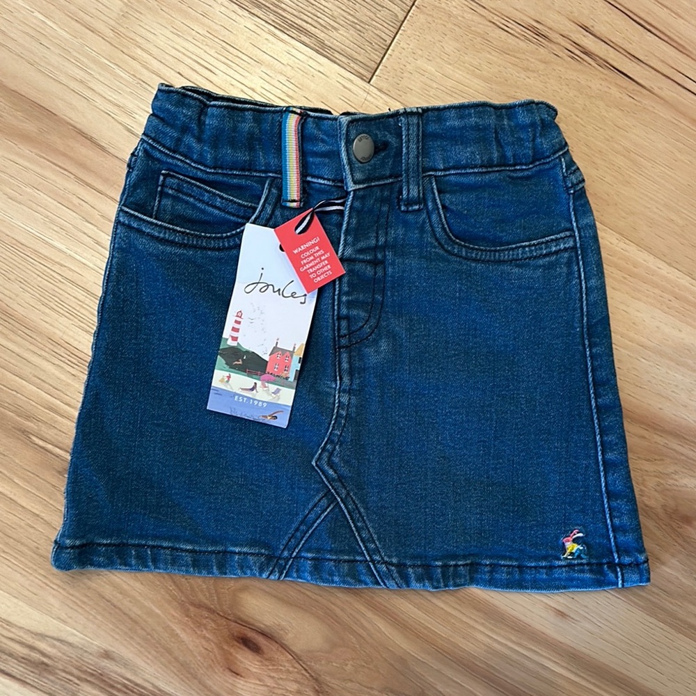 Joules Kids Denim Skirt - Blue